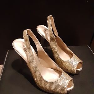 Gold bling high heels
